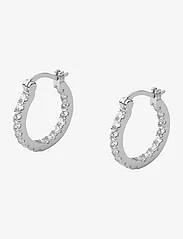 Mockberg - Lunar Earrings Silver/White Medium - hoops - silver - 0