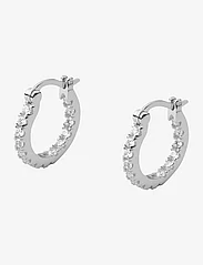 Mockberg - Lunar Earrings Silver/White Small - hoops - silver - 0