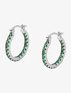 Lunar Earrings Silver/Green Large - SILVER