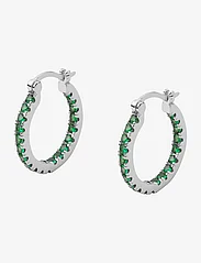 Mockberg - Lunar Earrings Silver/Green Large - creoler & hoops - silver - 0