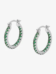 Lunar Earrings Silver/Green Large, Mockberg