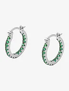 Lunar Earrings Silver/Green Medium - SILVER