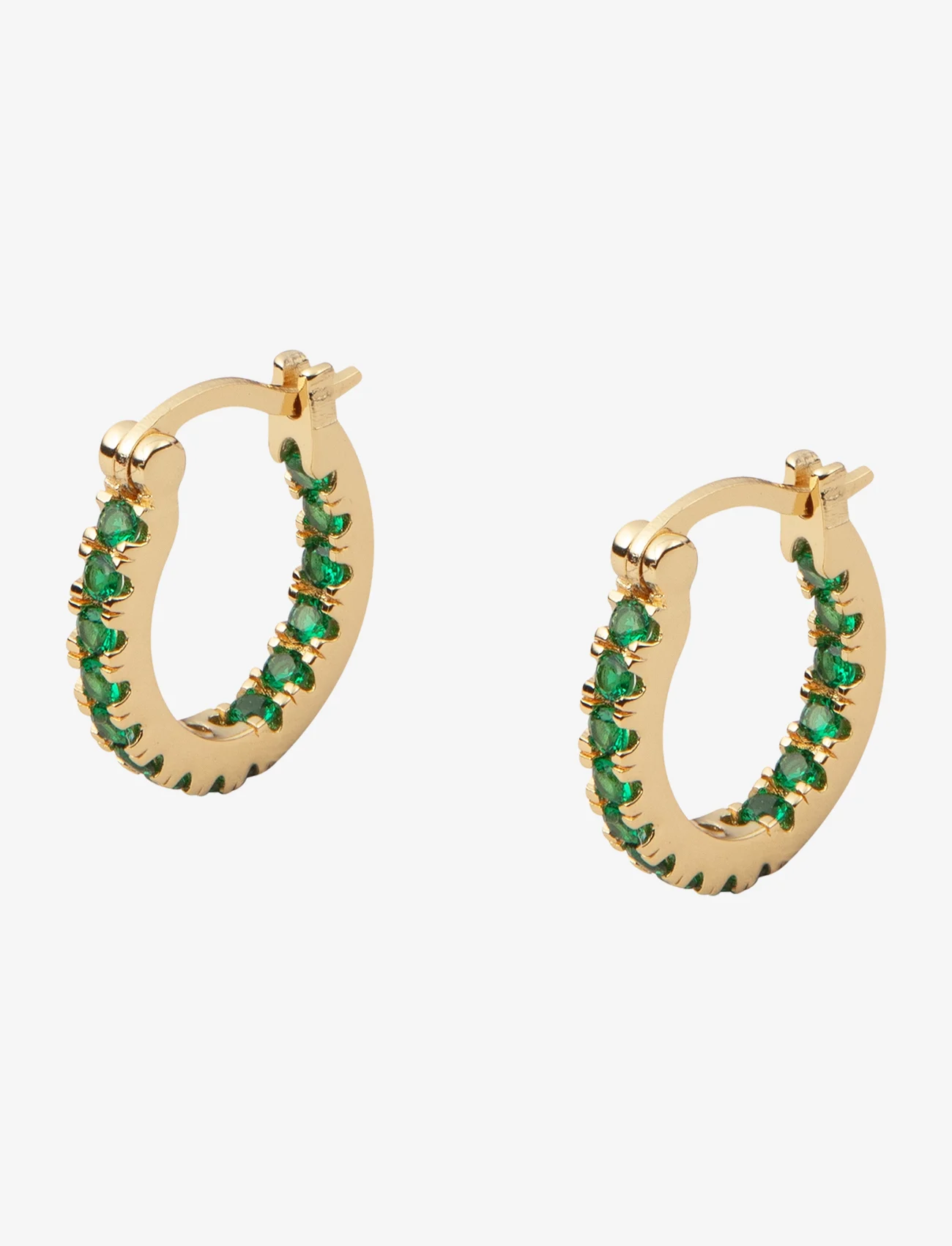 Mockberg - Lunar Earrings Gold/Green Small - creoler & hoops - gold - 0
