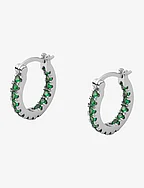 Lunar Earrings Silver/Green Small - SILVER