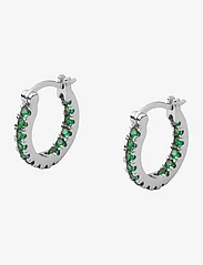 Mockberg - Lunar Earrings Silver/Green Small - creoler & hoops - silver - 0