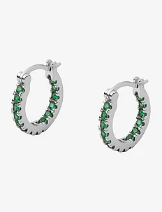Lunar Earrings Silver/Green Small, Mockberg