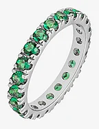 Elipse Ring Silver/Green L/56 - SILVER