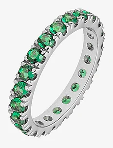 Elipse Ring Silver/Green L/56, Mockberg