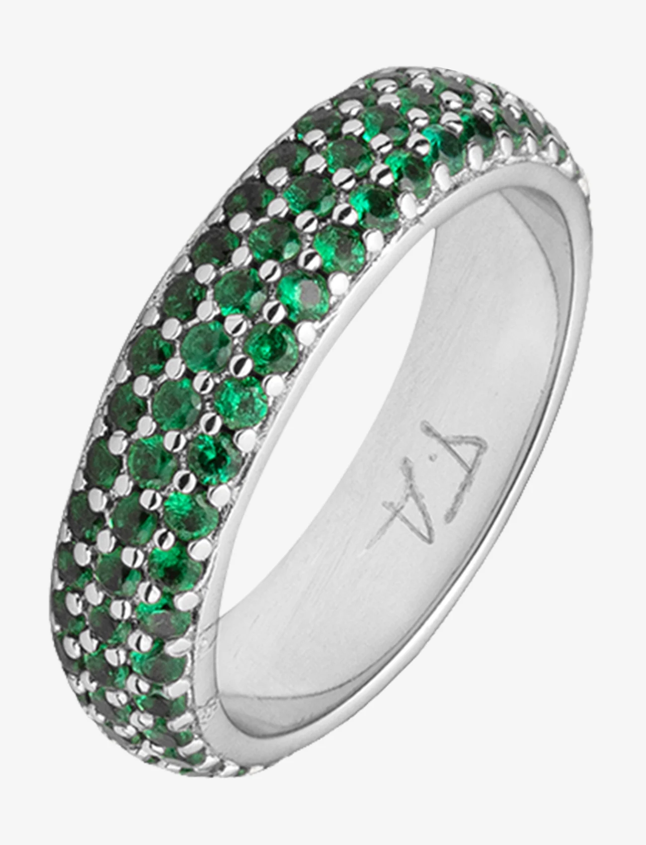 Mockberg - Solar Ring Silver/Green M/54 - festtøj til outletpriser - silver - 0