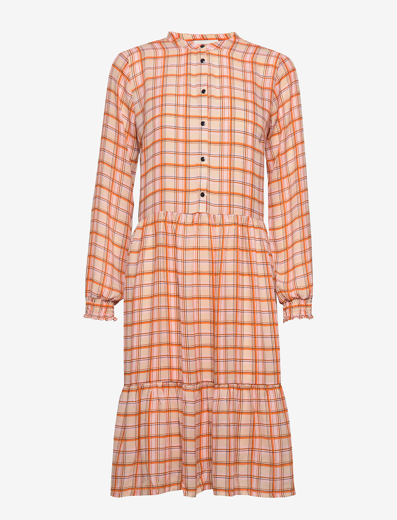 Modström - Bolette print dress - skjortekjoler - light sand check - 0