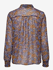 Modström - Flame print shirt - långärmade blusar - blue poetry flower - 1