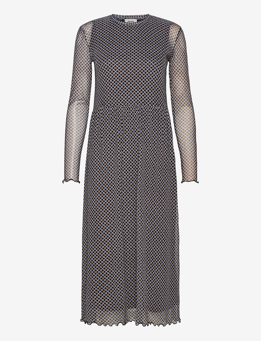 Modström - Fairy print dress - midi kjoler - blue camel check - 1