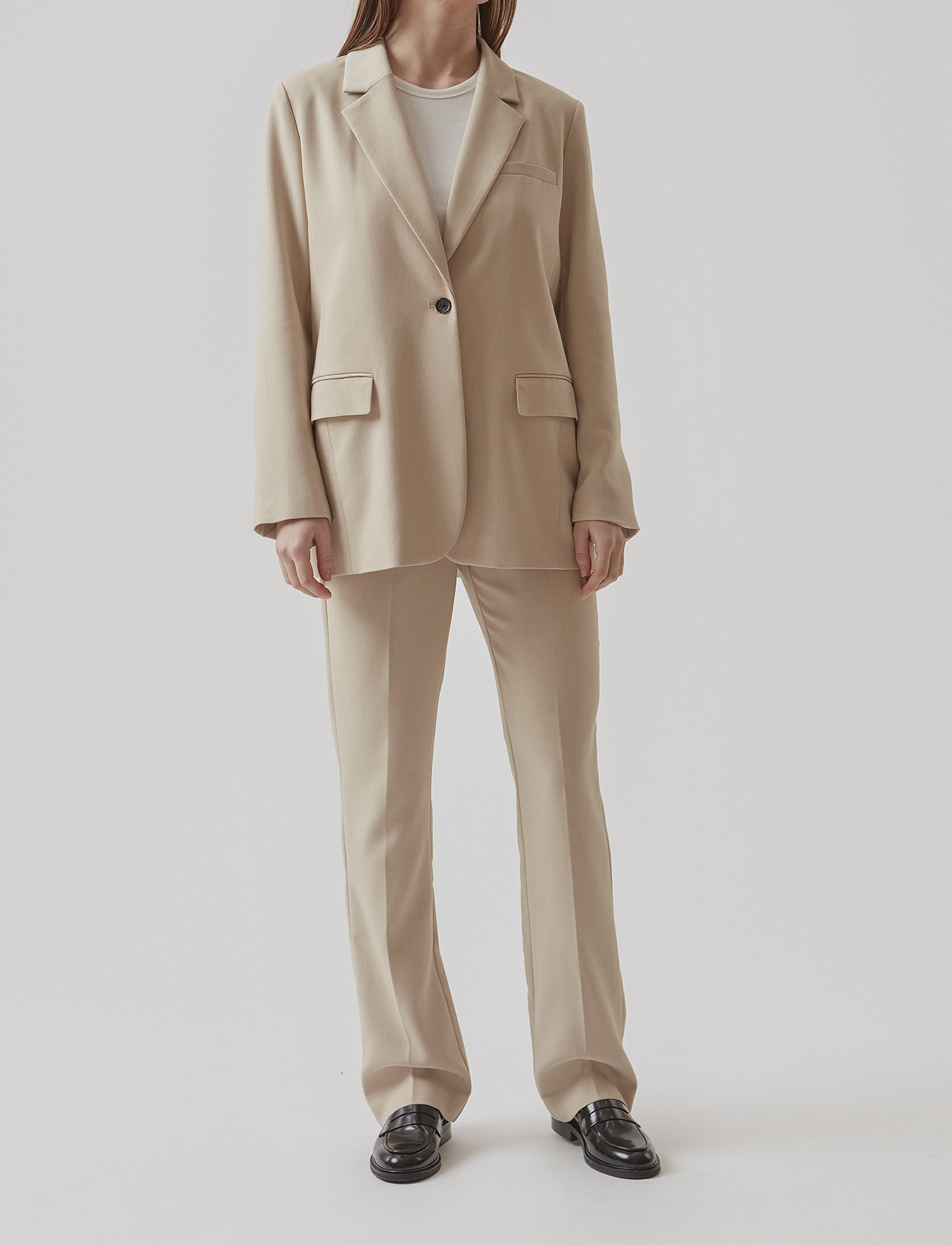 Modström Gale Blazer, L, Beige, Blazere > Enkeltradede Blazere, Dame