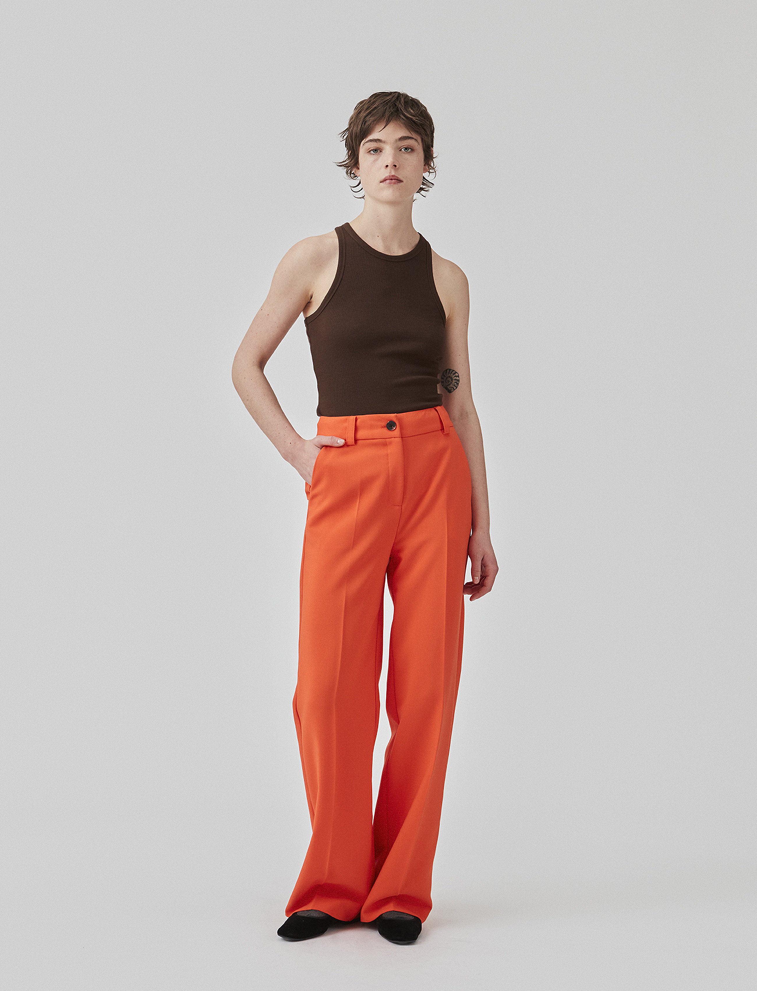 Modström Gale Pants, XXS, Orange, Bukser > Brede Ben, Dame