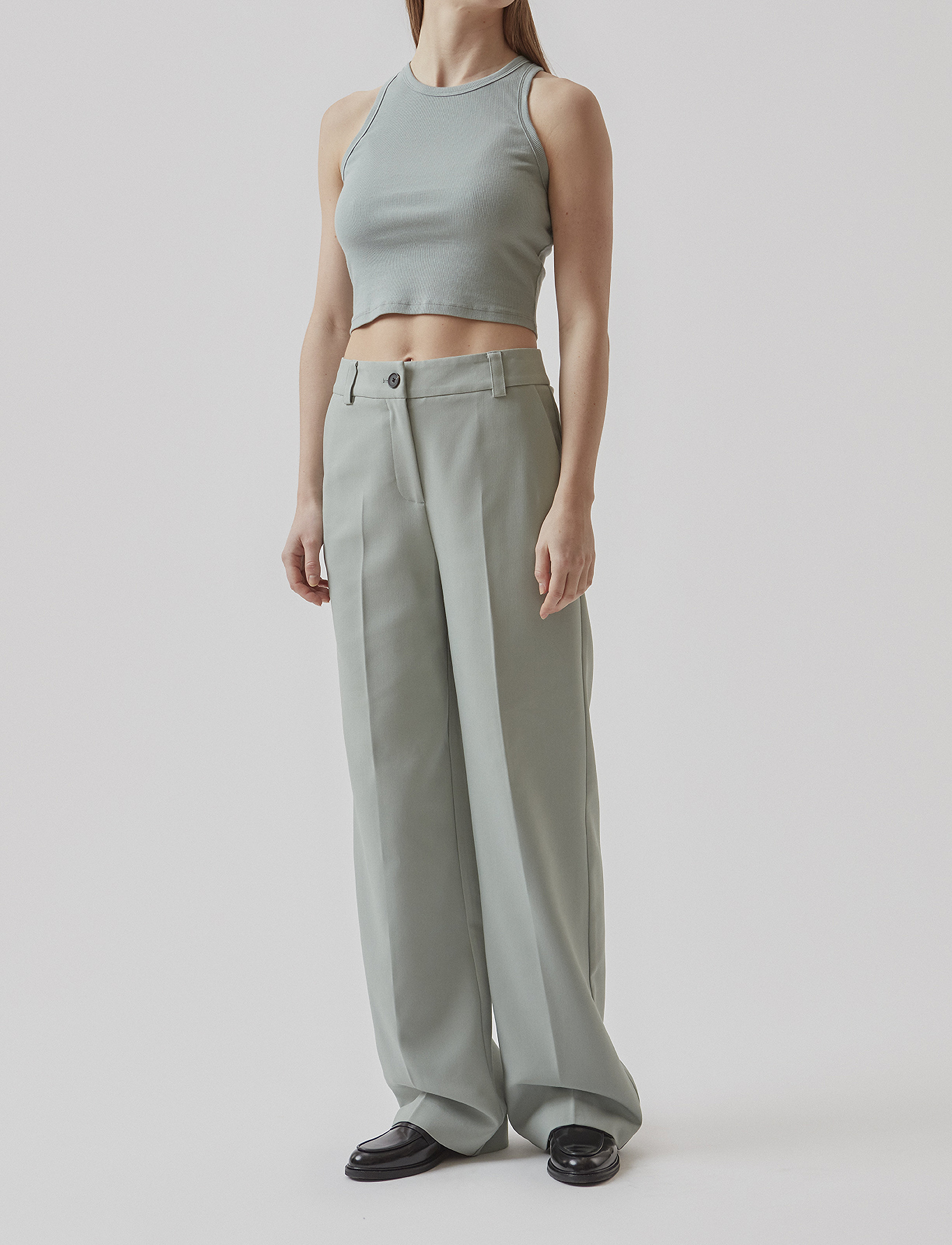 Modström - Gale pants - kostymbyxor - sage - 2