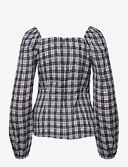 Modström - Truly top - long-sleeved blouses - navy purple check - 1