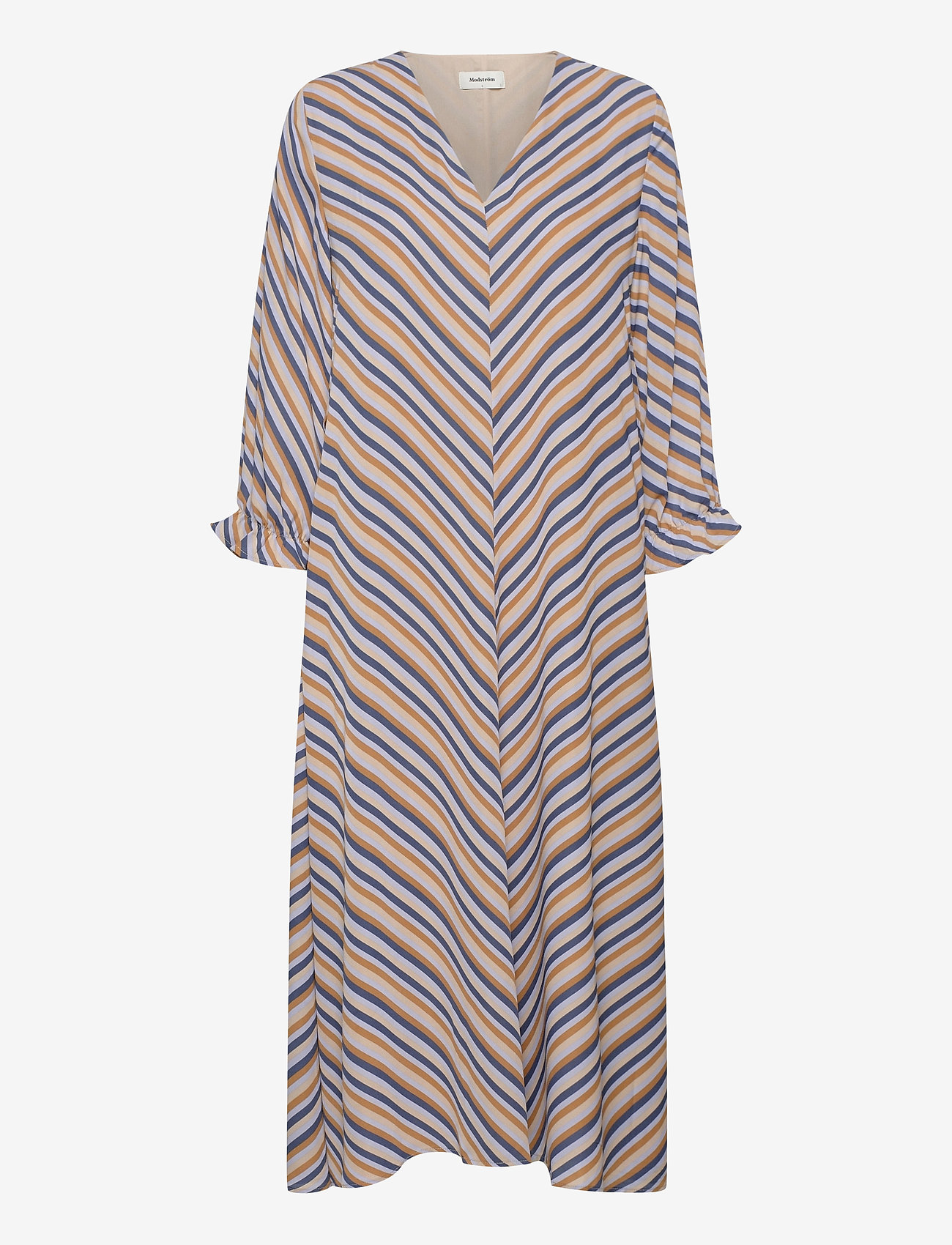 Modström - Clementine print LS dress - midi kjoler - faded dark stripe - 0