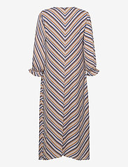 Modström - Clementine print LS dress - sukienki do kolan i midi - faded dark stripe - 1