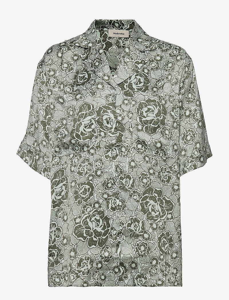 Modström - Leo print shirt - lühikeste varrukatega särgid - sage rose - 1