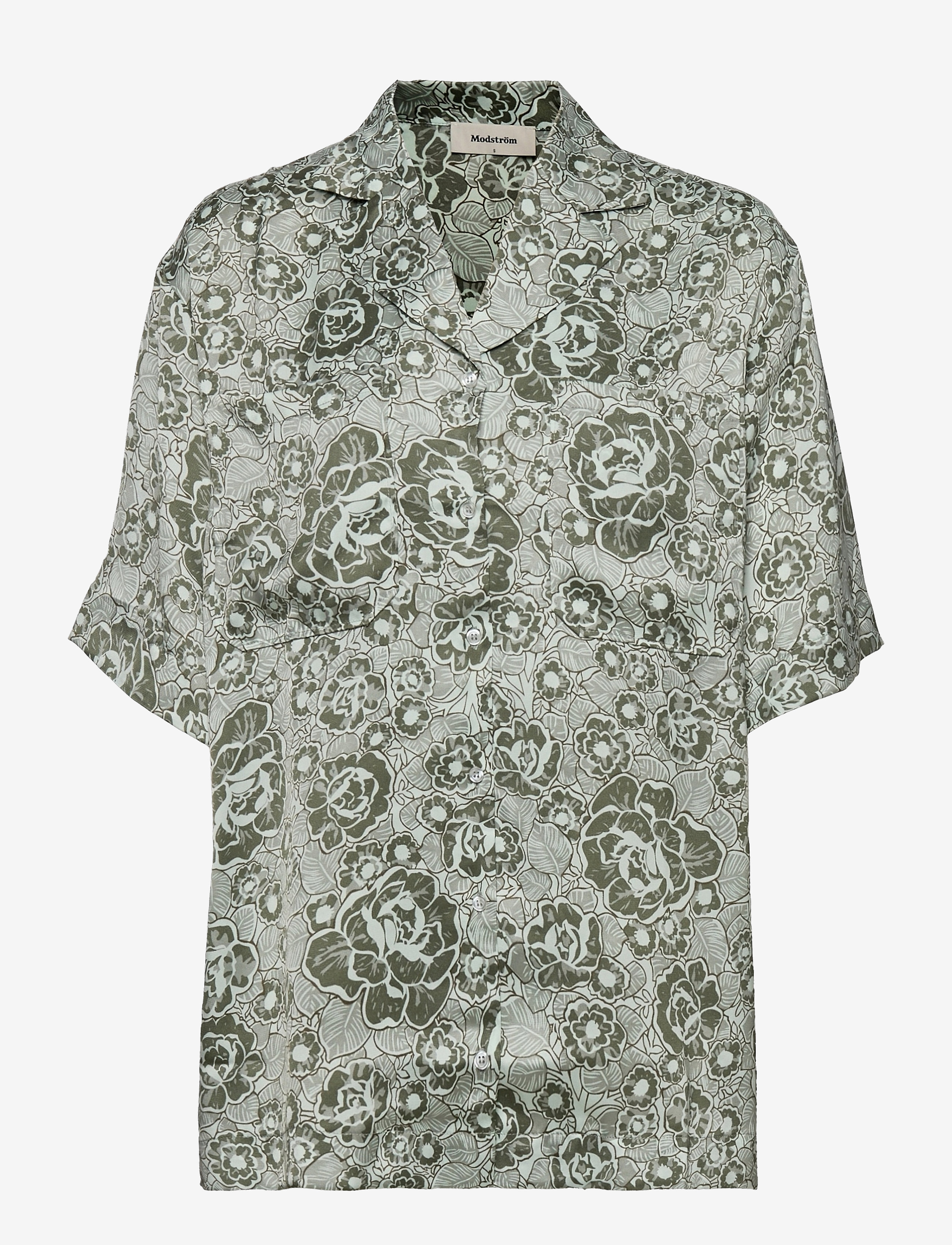 Modström Leo print shirt - Apģērbi - SAGE ROSE / green