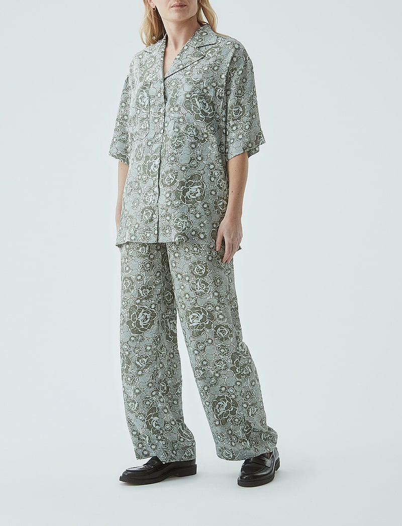 Modström - Leo print shirt - lühikeste varrukatega särgid - sage rose - 0