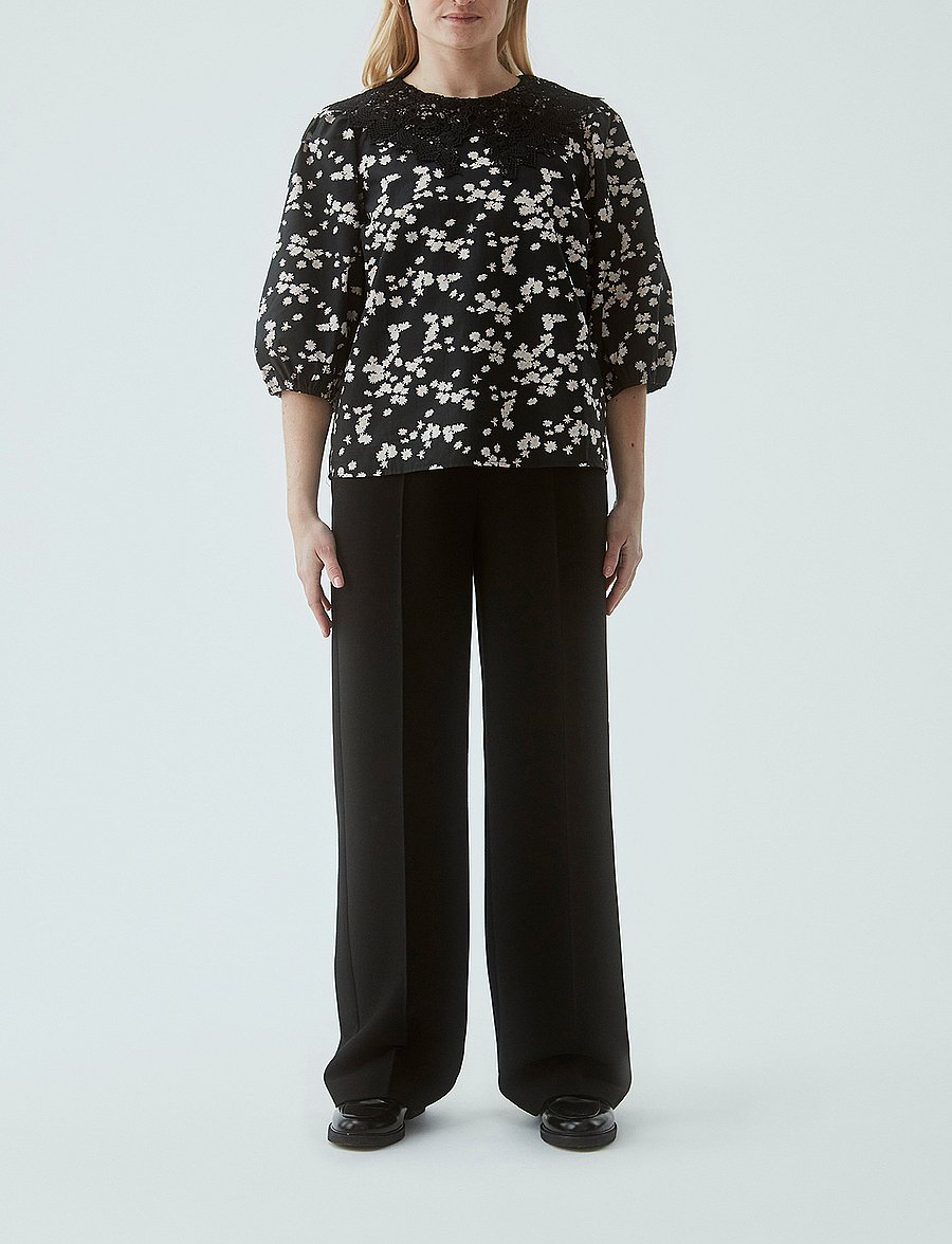 Modström - Lilith print top - langärmelige blusen - marguerite - 0