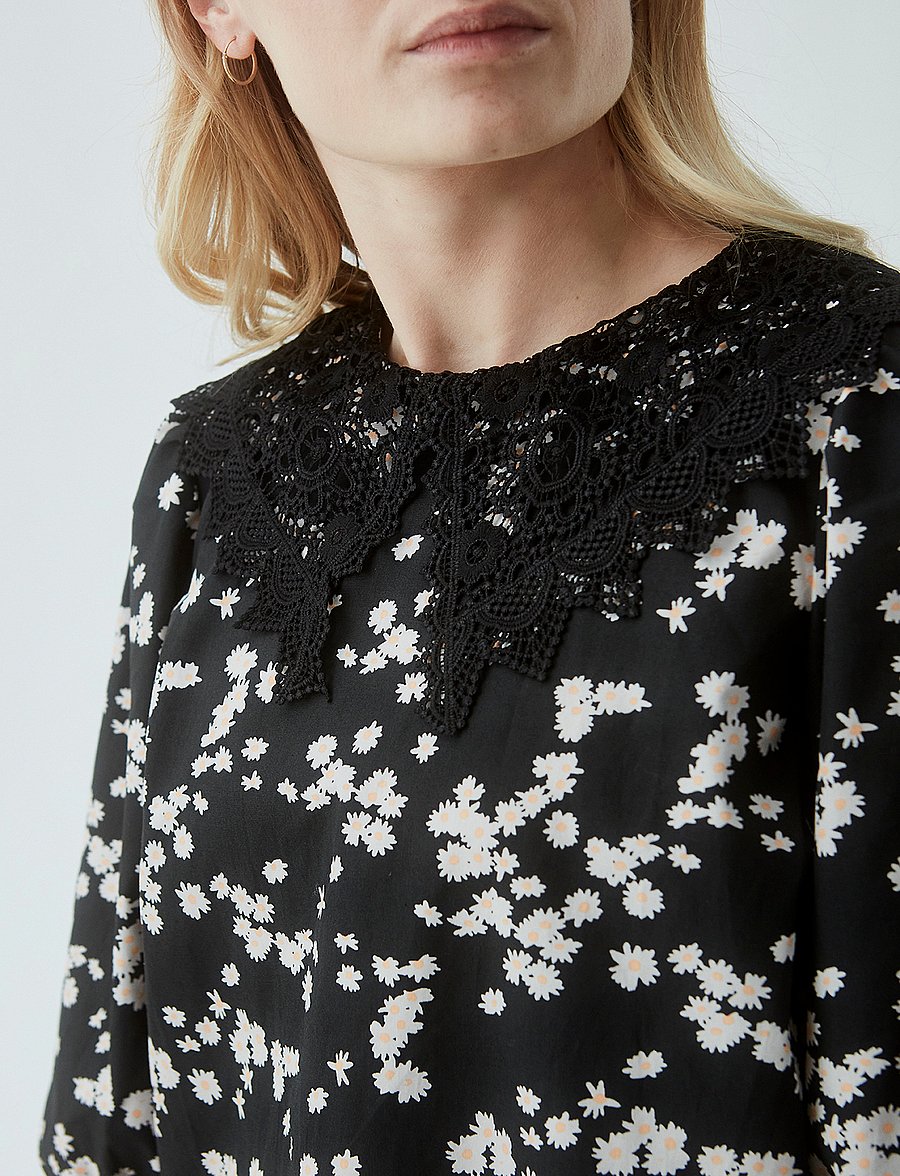 Modström - Lilith print top - langärmelige blusen - marguerite - 4