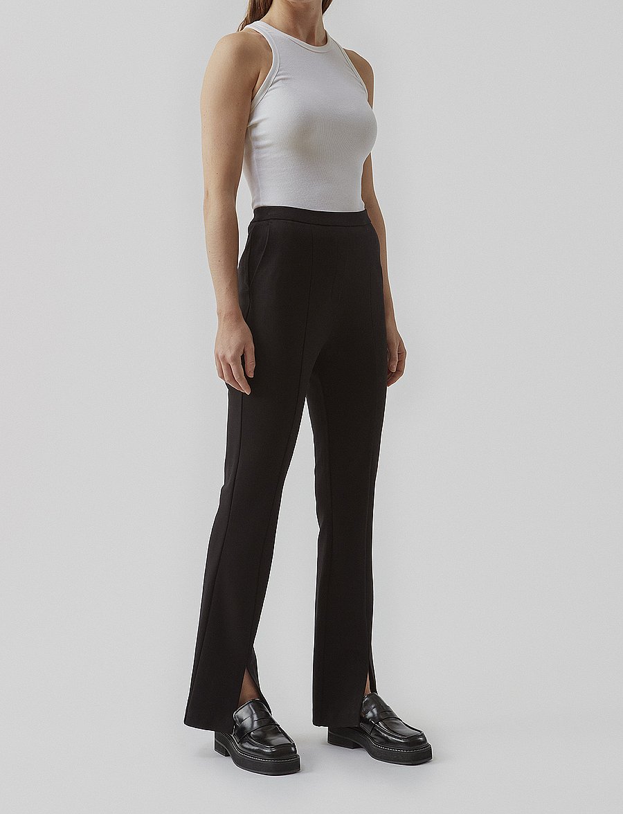 Modström - TannyMD slit pants - schlaghosen - black - 0