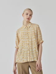 Modström - RavenMD print shirt - short-sleeved shirts - bobble bloom peach - 2