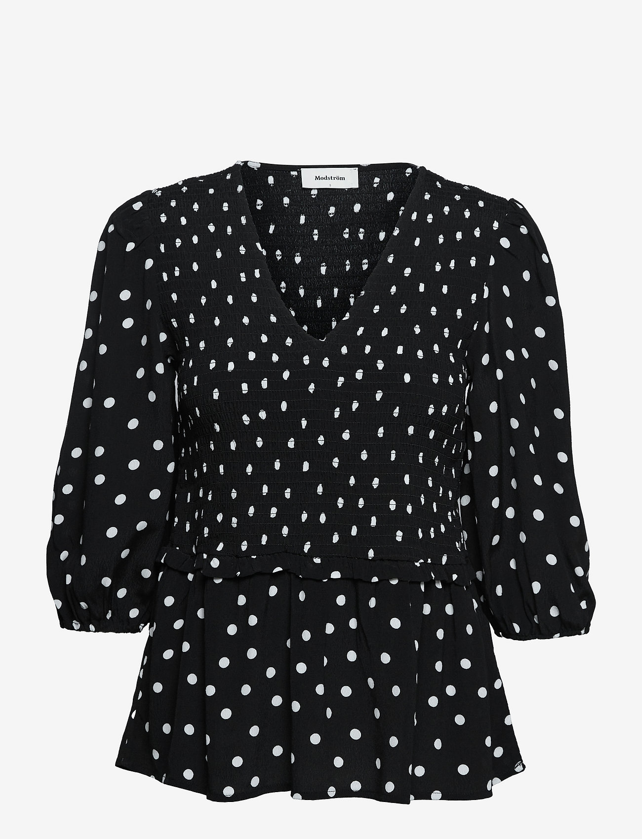 Modström - Tomme print top - langärmlige blusen - bold dot black - 0