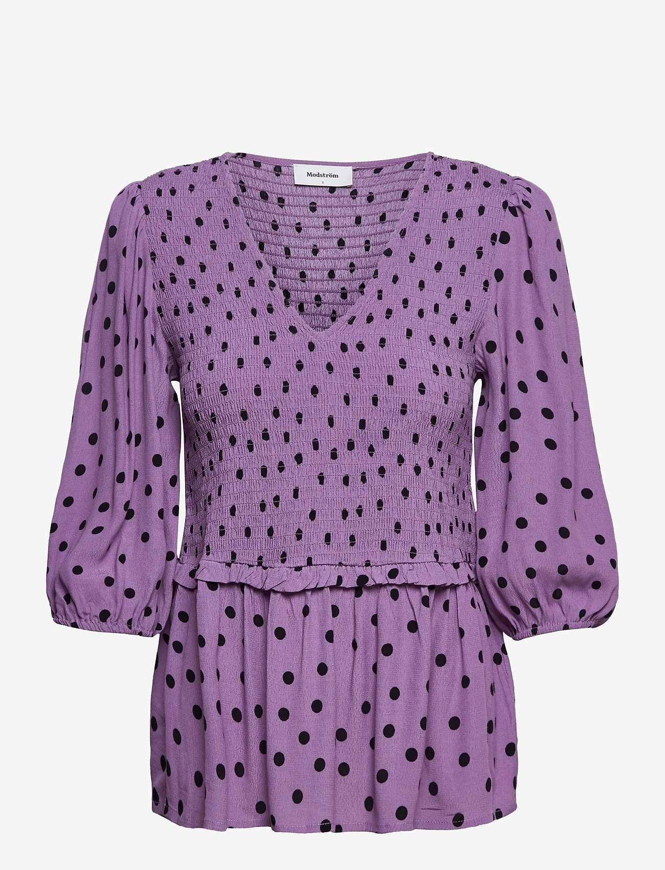 Modström - Tomme print top - long-sleeved blouses - bold dot valerian - 0