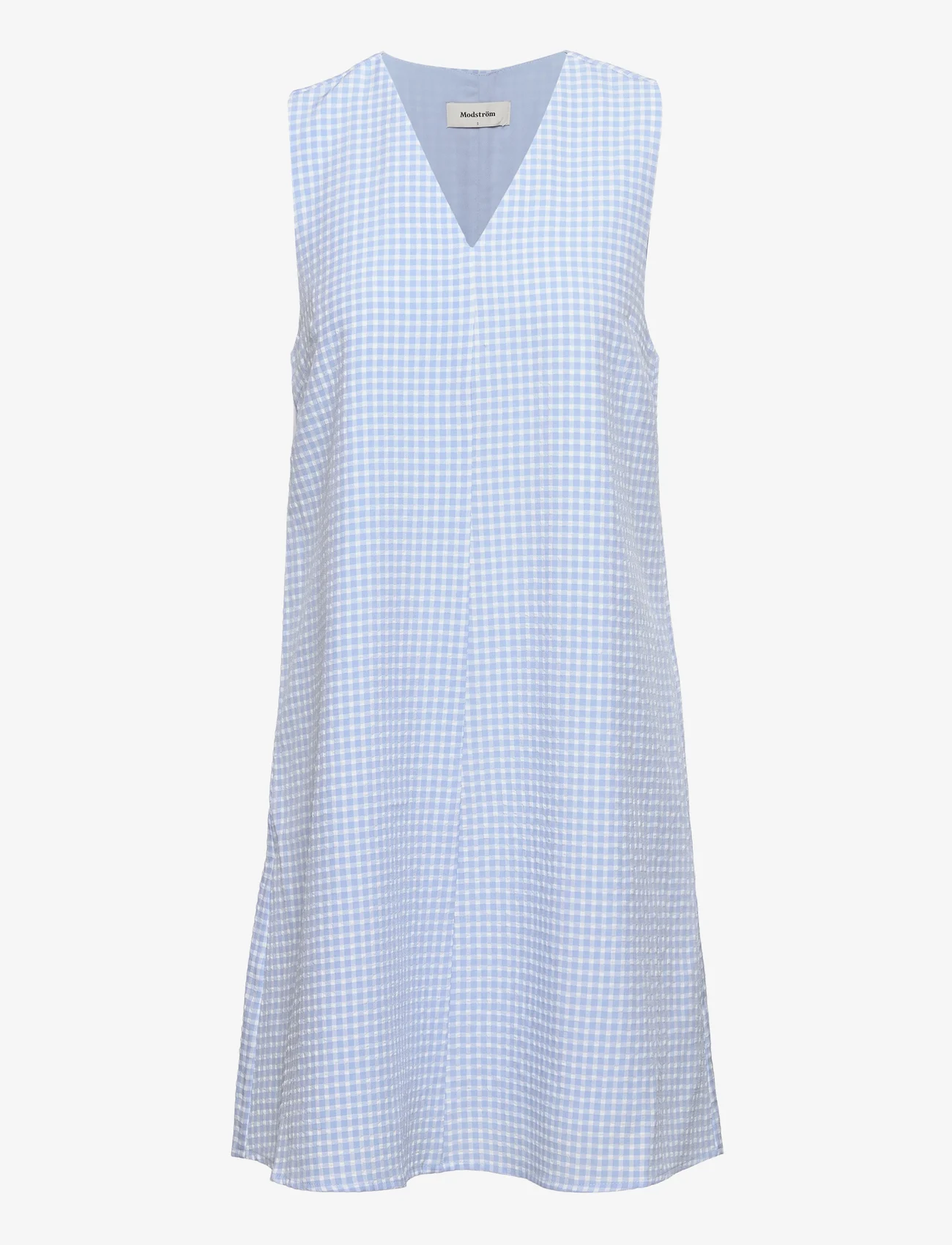 Modström - RimmeMD dress - summer dresses - light blue check - 0