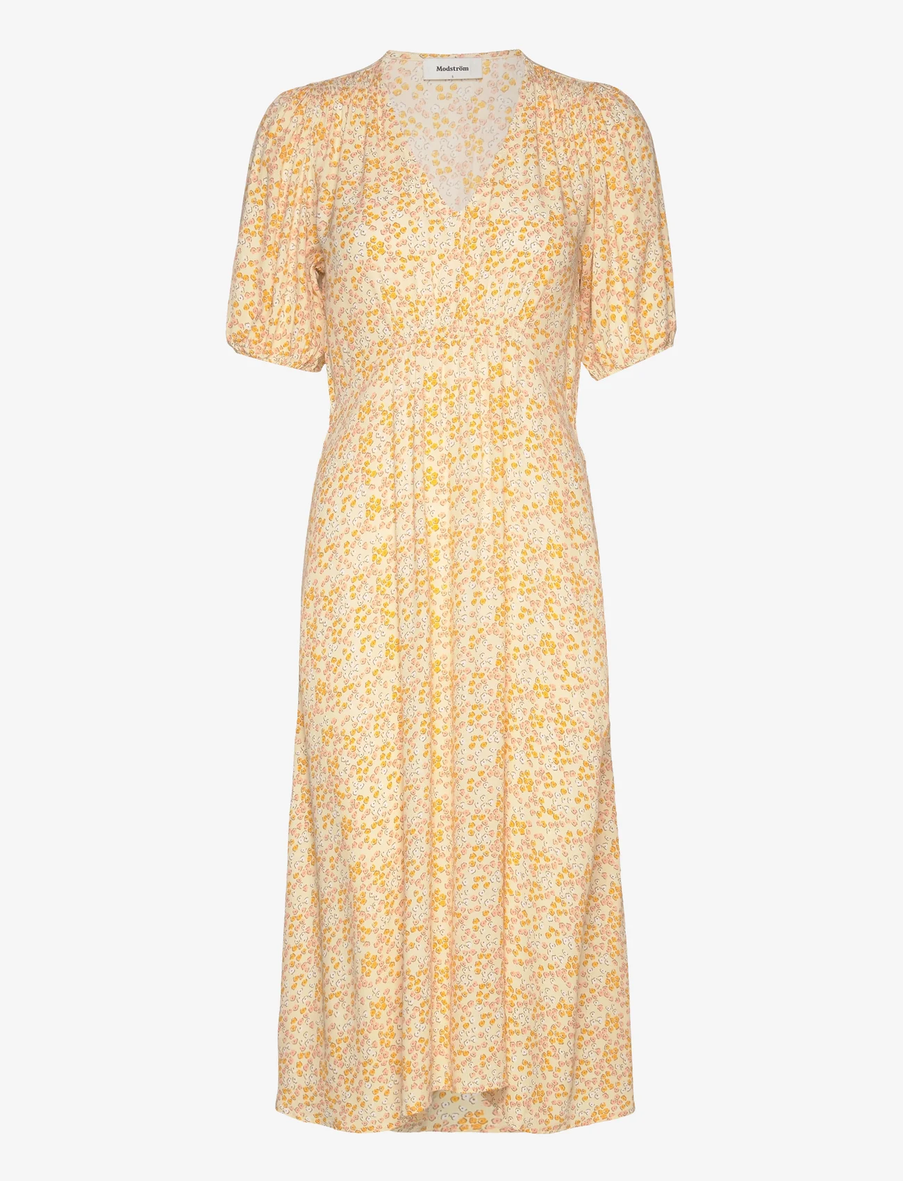 Modström - RavenMD long print dress - summer dresses - bobble bloom peach - 0