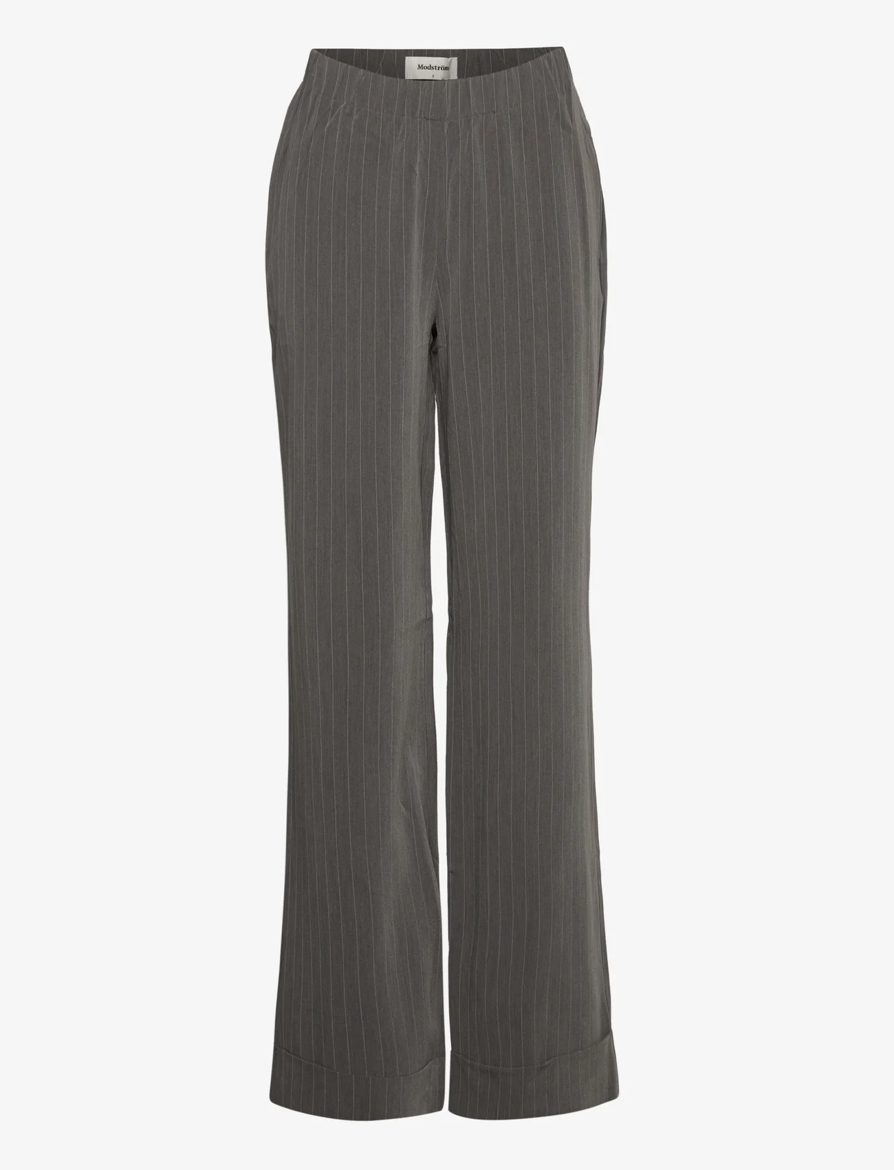 Modström - AbrahamMD pants - bukser med brede ben - grey pinstripe - 0