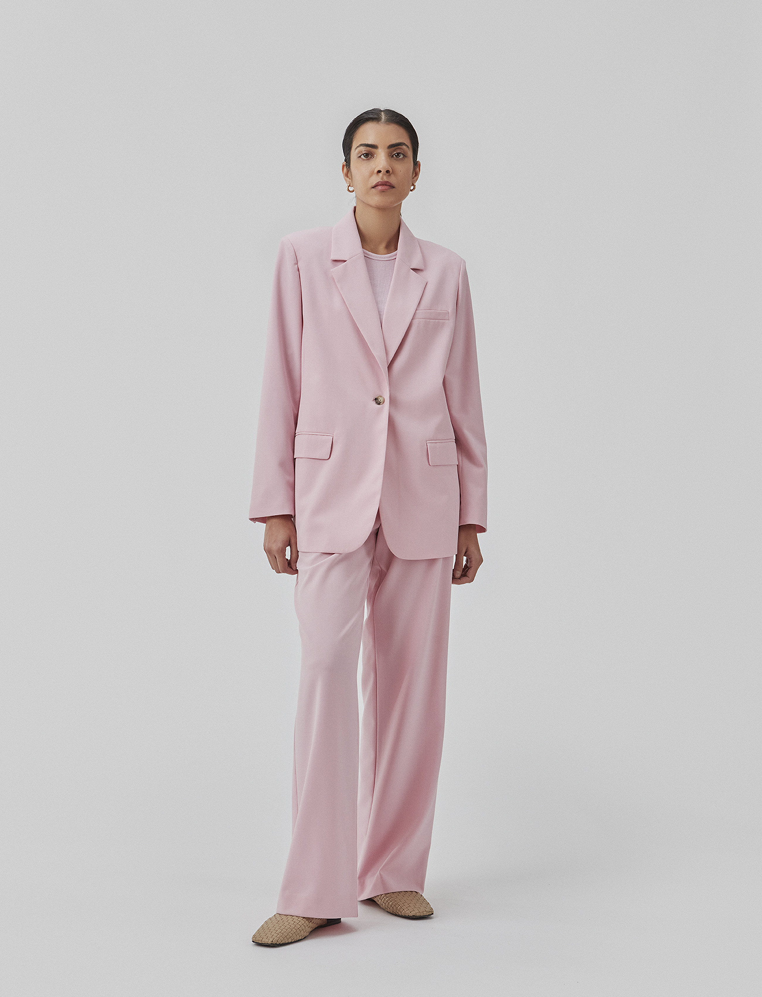 Modström - AnkerMD wide pants - wide leg trousers - dusty sorbet - 4