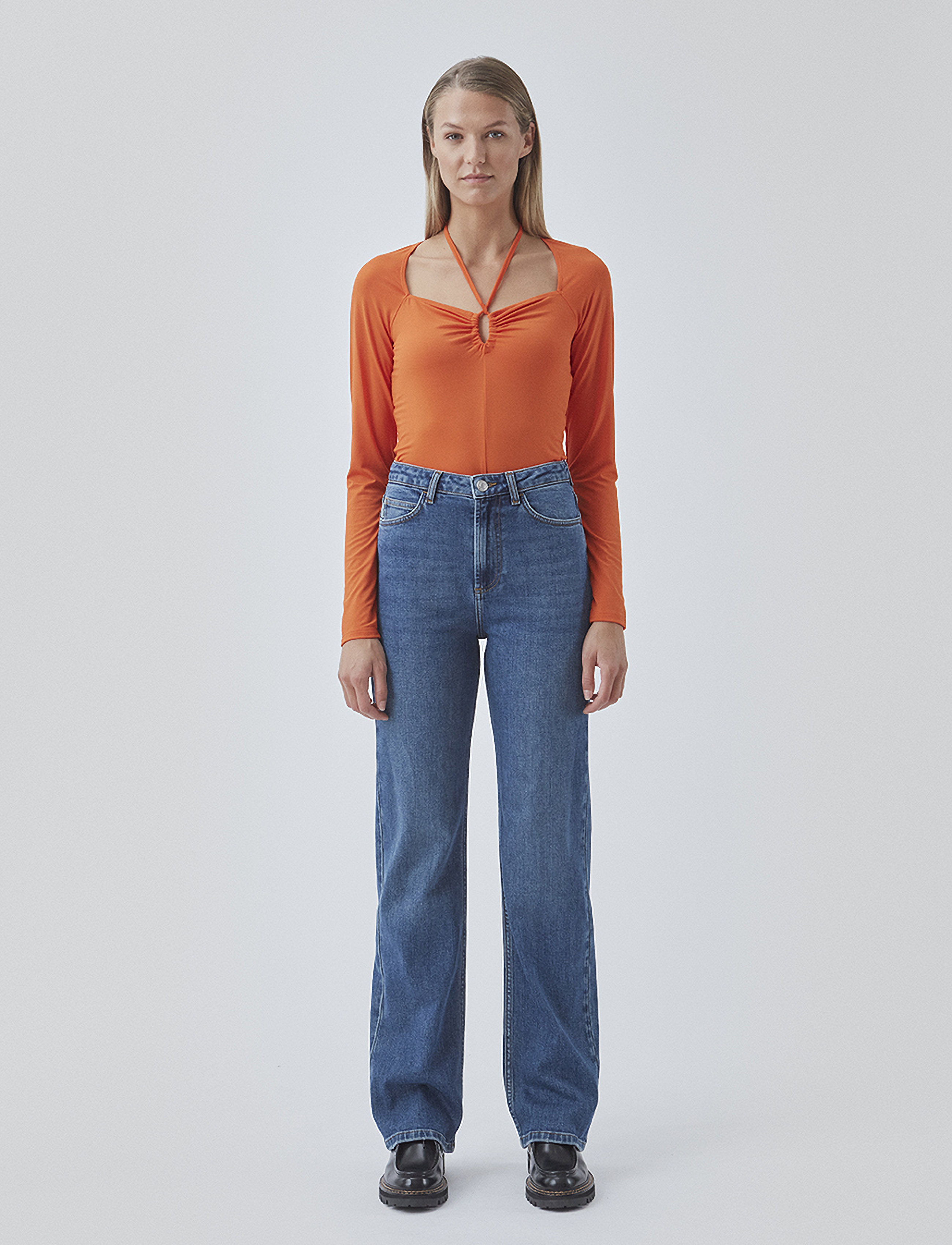 Modström Bartomd Top, M, T-shirts & Oberteile, Orange - Long-sleeved, Frauen