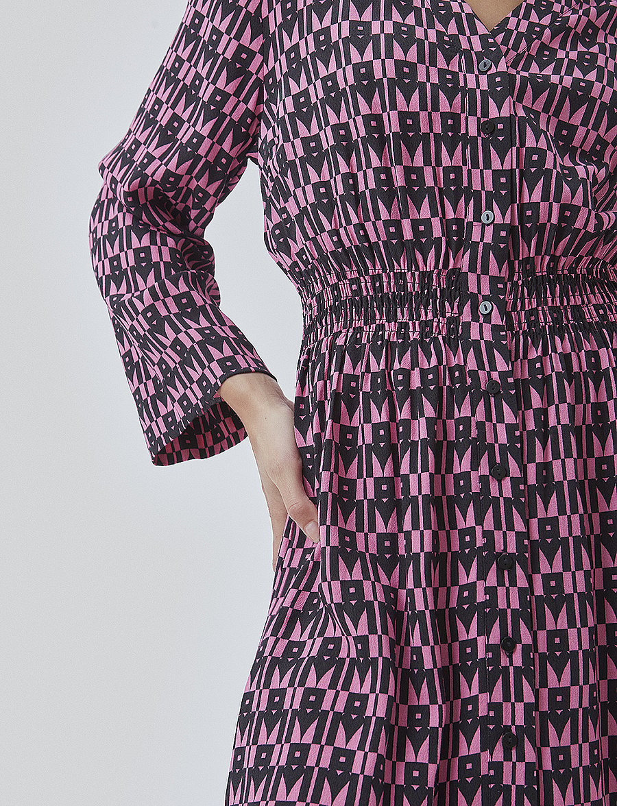 Modström - BorysMD print dress - korta klänningar - graphic heart cosmos pink - 3