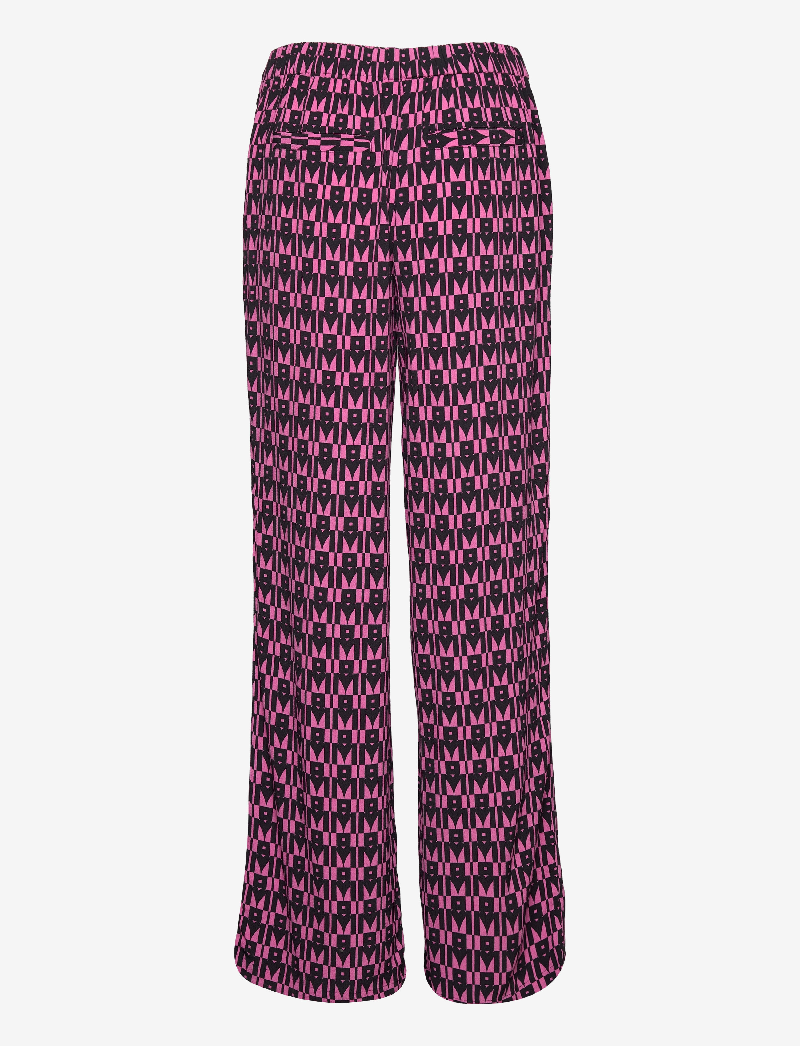 Modström - BorysMD print pants - straight leg hosen - graphic heart cosmos pink - 1