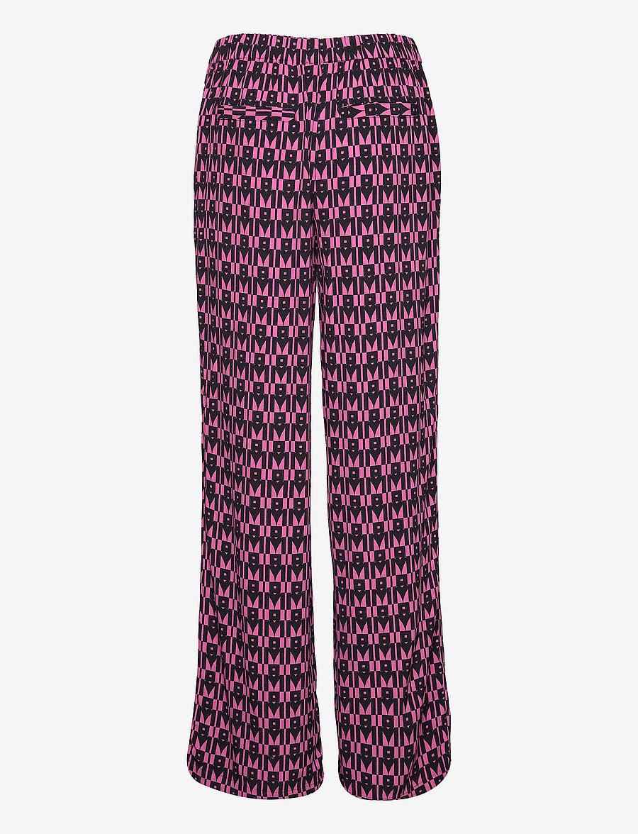 Modström - BorysMD print pants - raka byxor - graphic heart cosmos pink - 2