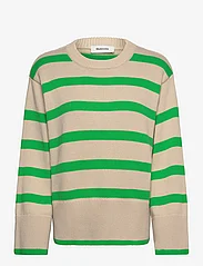 Modström - CorbinMD stripe o-neck - tröjor - green summer sand stripe - 0