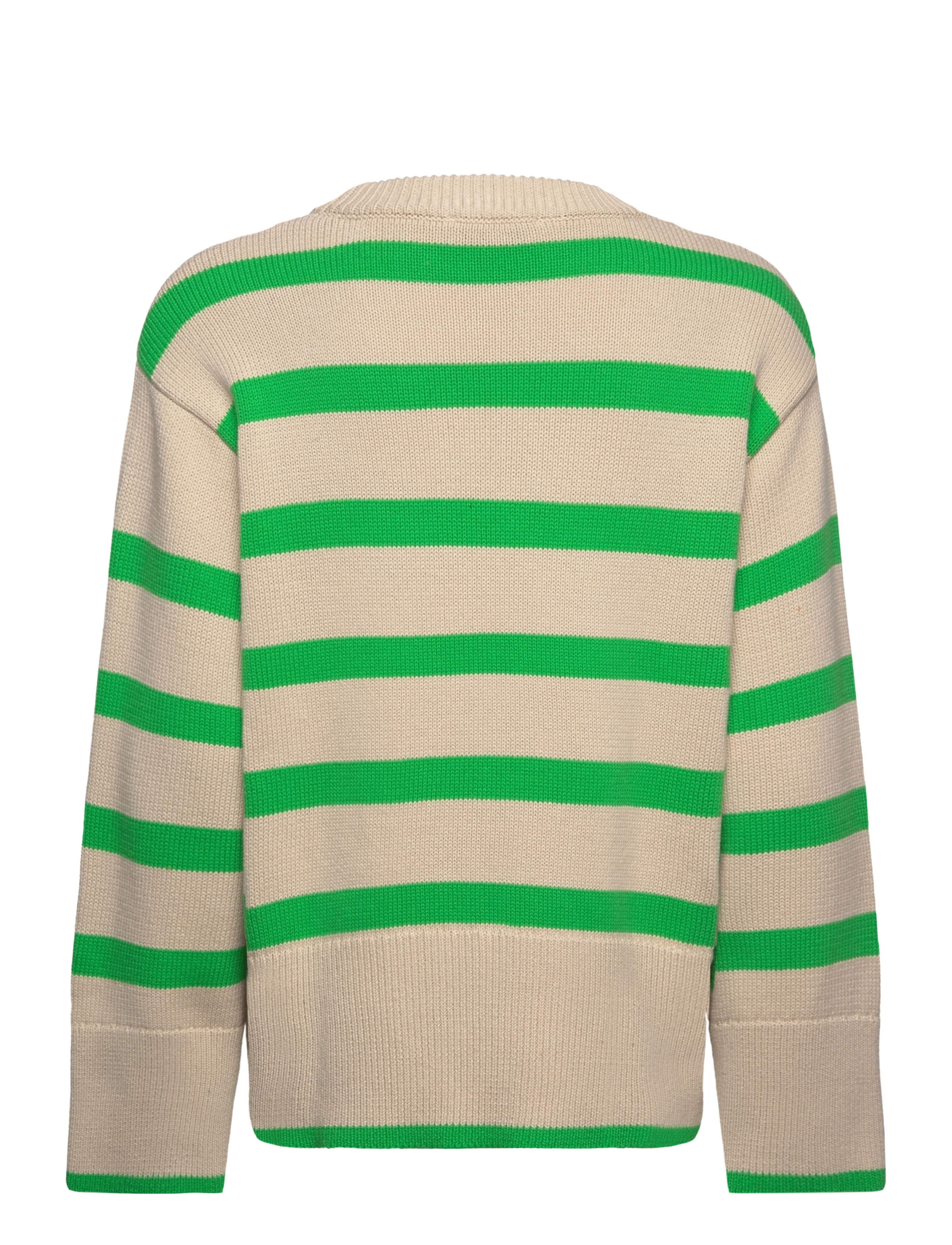 Modström - CorbinMD stripe o-neck - green summer sand stripe - 1