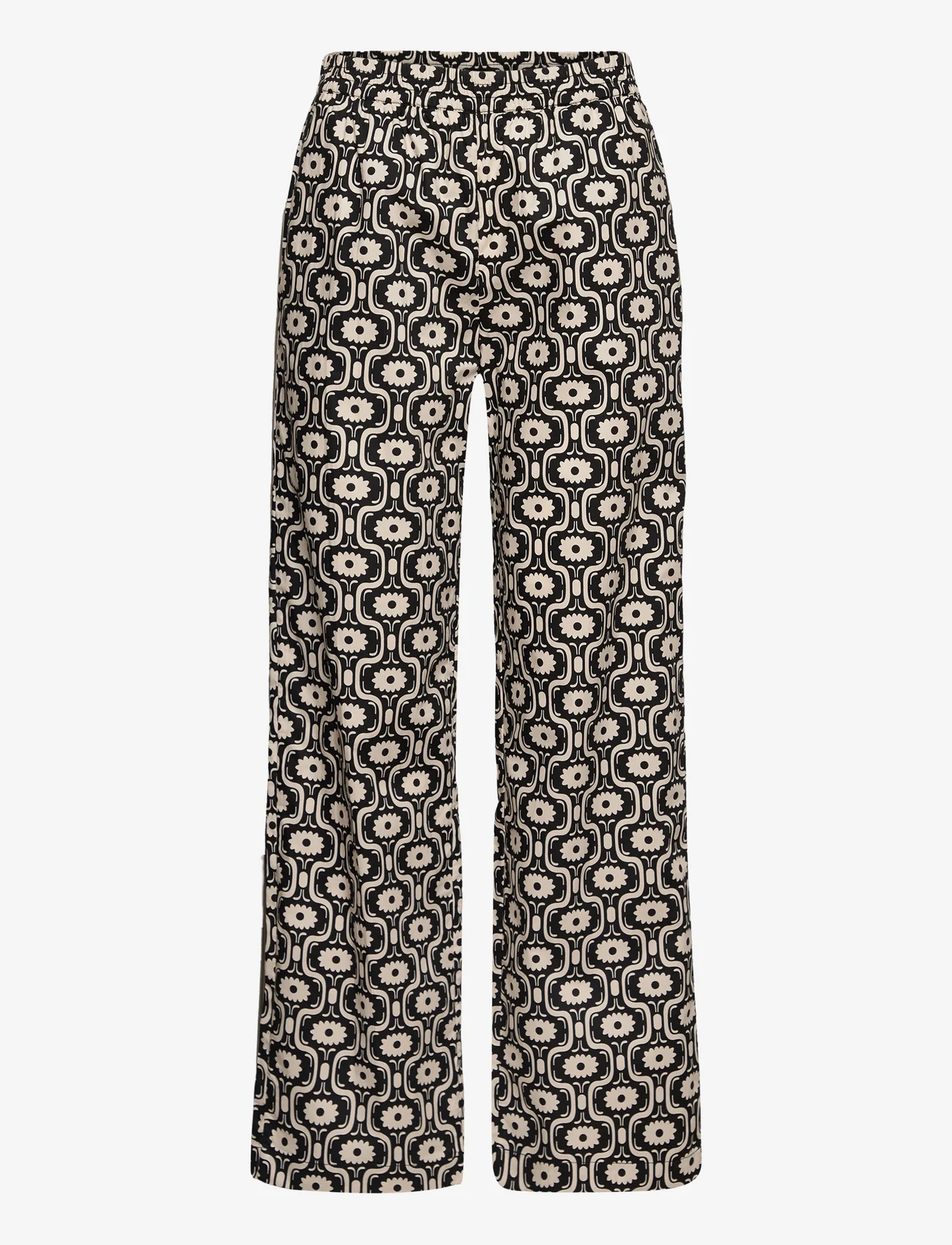 Modström - CoraMD print pants - straight leg trousers - seventies fleur - 0