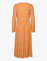Modström - CorinnaMD print dress - midi dresses - vibrant orange flower leaf - 1