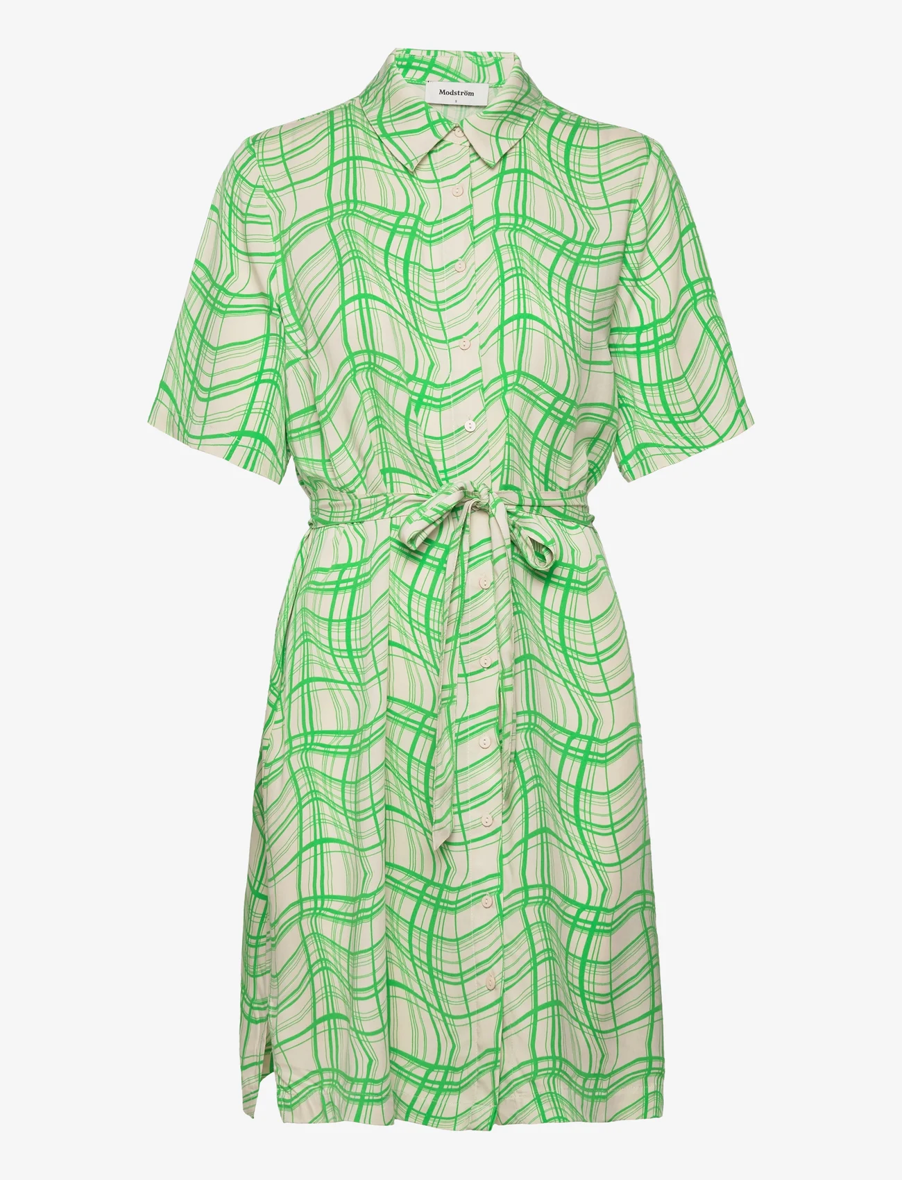 Modström - CarsenMD print dress - skjortekjoler - distorted check - 0