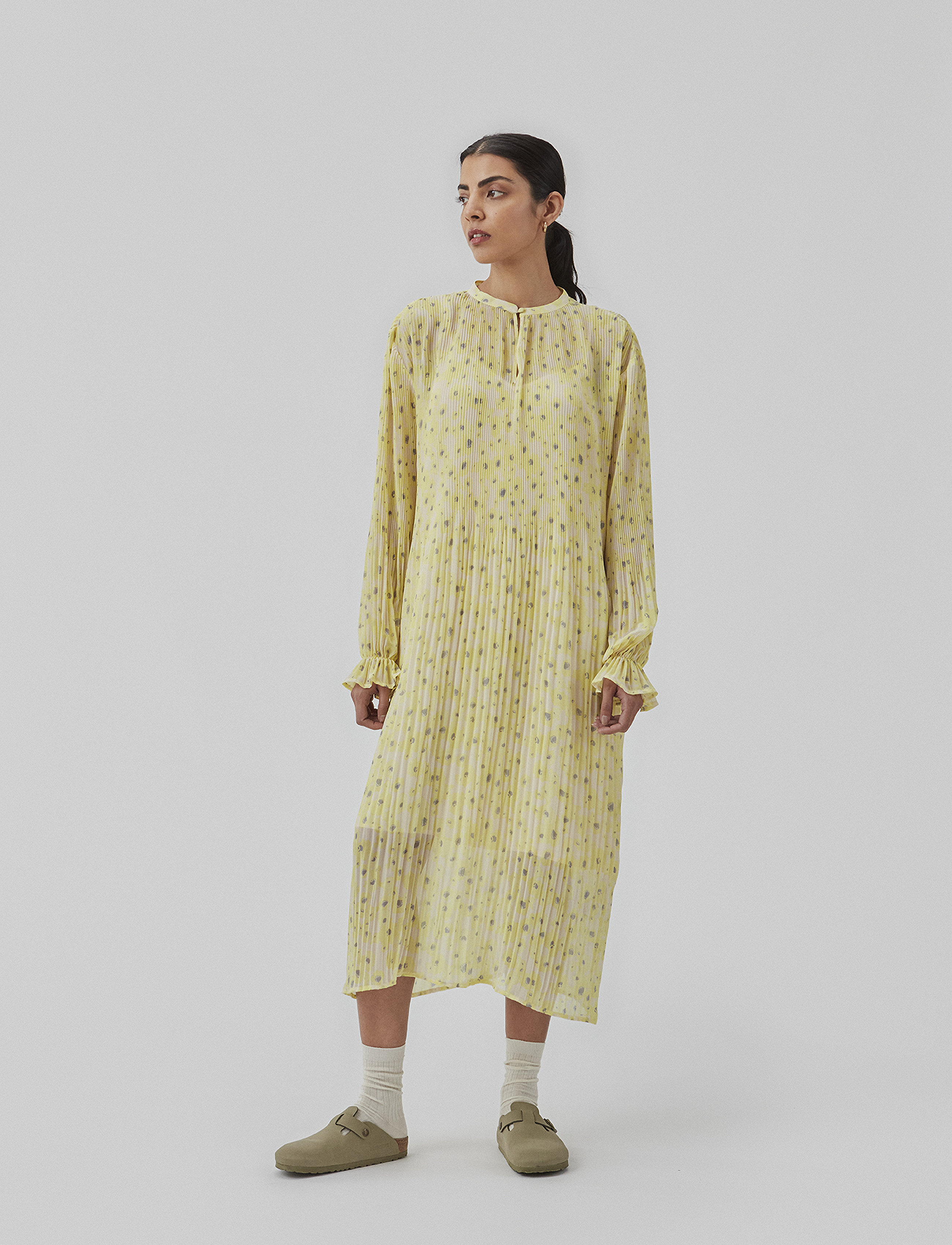 Modström CruzMD print dress - Midikleider - AQUA YELLOW FLOWER / blue