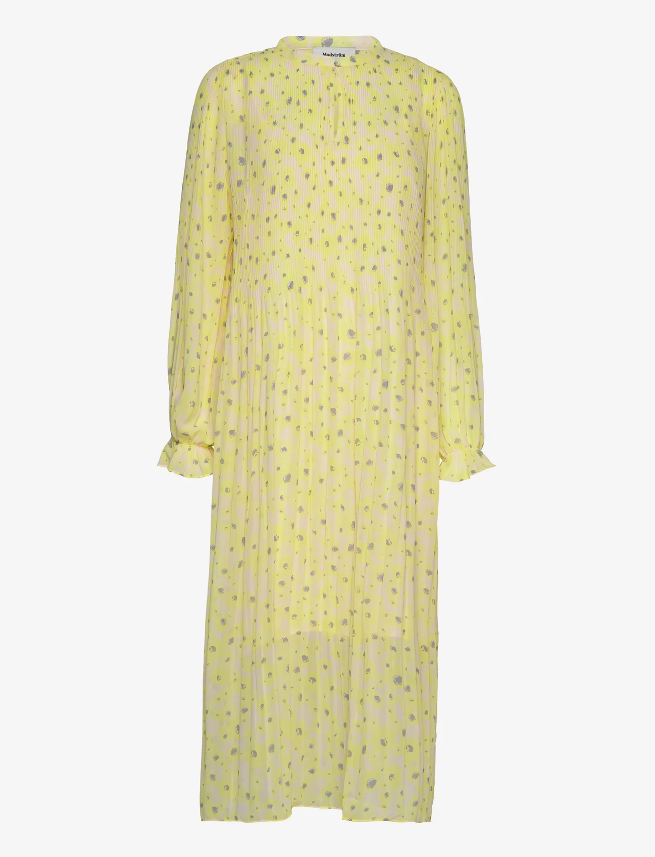 Modström - CruzMD print dress - midi jurken - aqua yellow flower - 0