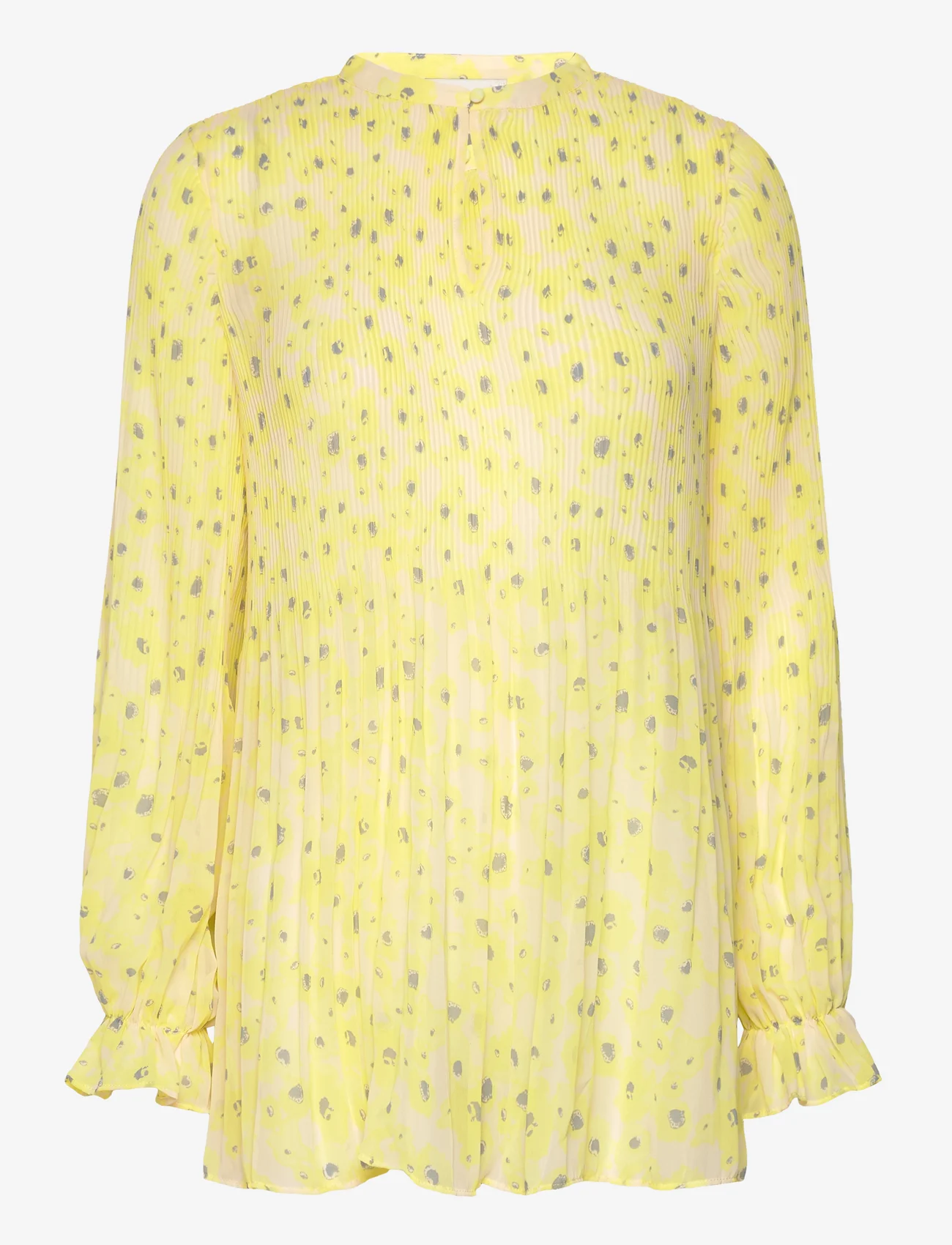 Modström - CruzMD print shirt - blouses met lange mouwen - aqua yellow flower - 1