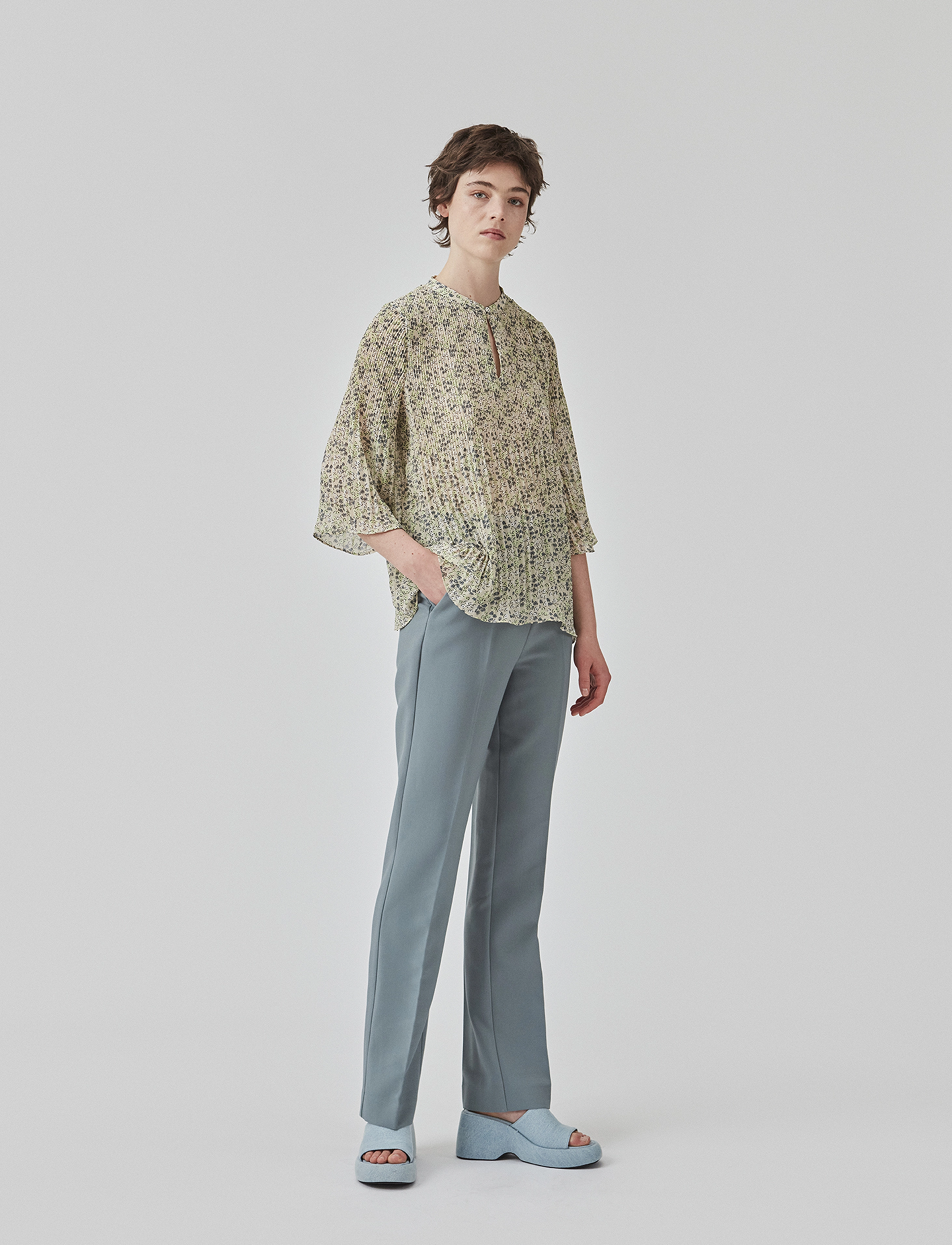 Modström Denalimd Print Top, S, Blouses, Grün - Short-sleeved, Frauen