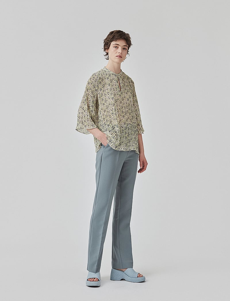 Modström - DenaliMD print top - kortærmede bluser - bobble bloom jade - 0