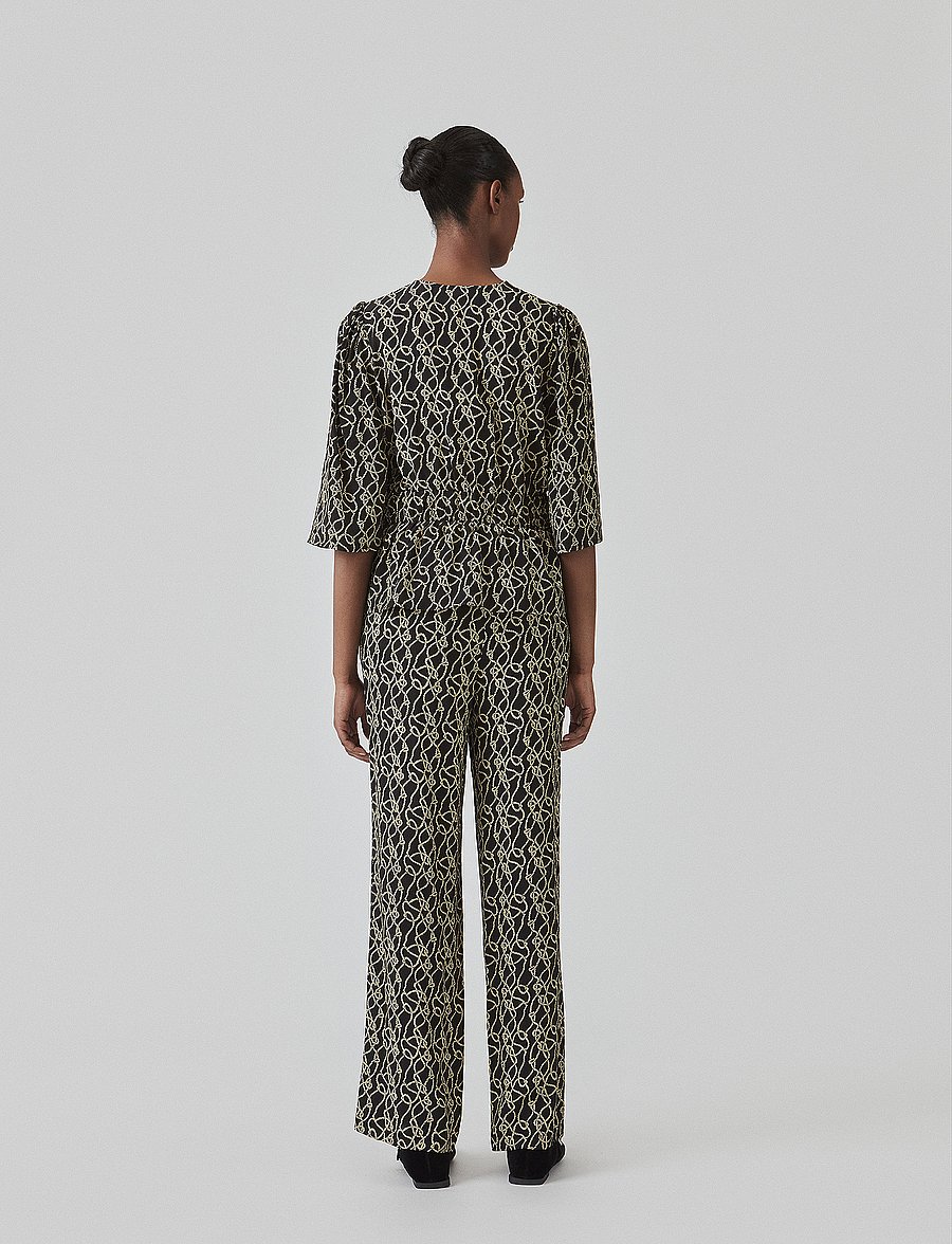 Modström - FelineMD print pants - hosen mit weitem bein - fall rope - 3
